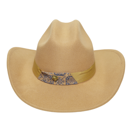 Chokore Cattleman Cowboy Hat with Printed Band (Camel)