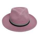 Chokore Chokore Pinched Cowboy Hat with PU Leather Belt (Off White) Chokore Fedora Hat with Dual Tone Band (Mauve)