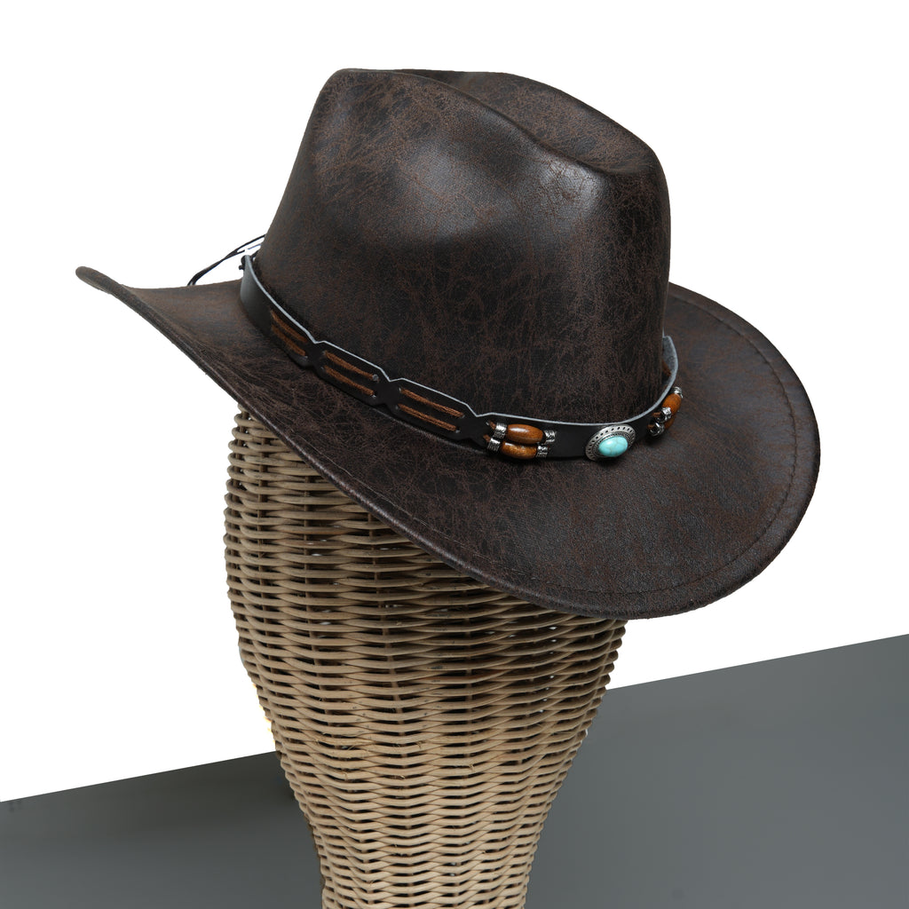 Western Whisper Faux Snakeskin Cowboy Hat (Brown)