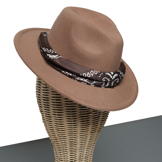 Chokore Boho Chic Fedora Hat (Khaki)