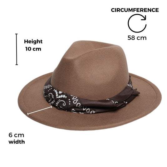 Chokore Boho Chic Fedora Hat (Khaki)