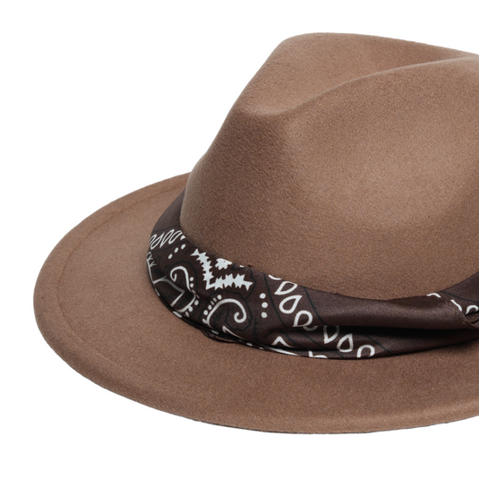 Chokore Boho Chic Fedora Hat (Khaki)