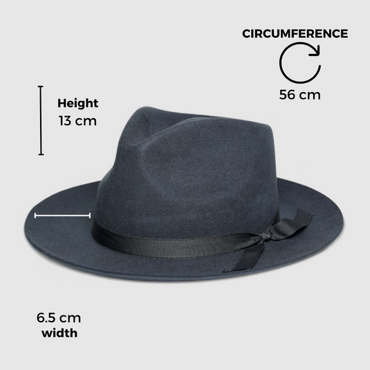 Chokore Retro Iconic Fedora Hat (Dark Grey)