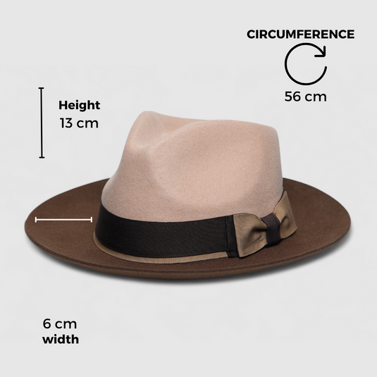 Chokore Urban Glam Fedora Hat with Bowtie Detail (Beige)