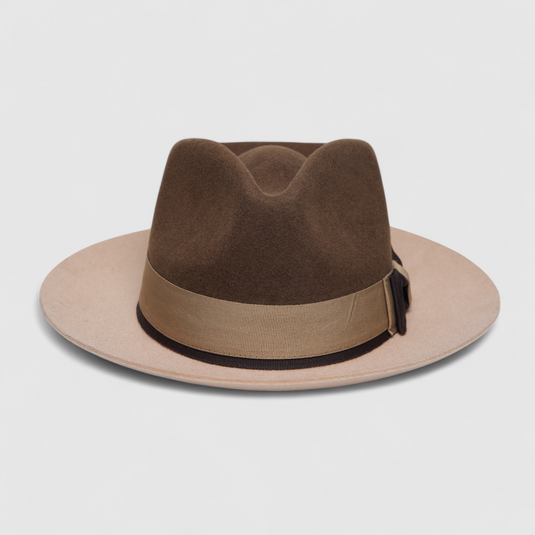 Chokore Urban Glam Fedora Hat with Bowtie Detail (Brown)