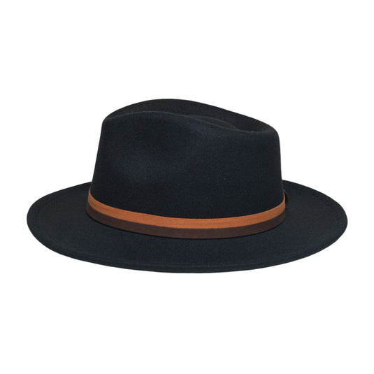 Chokore Fedora Hat with Dual Tone Band (Black)