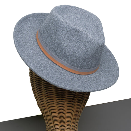 Chokore Fedora Hat with Dual Colour Band (Light Grey)
