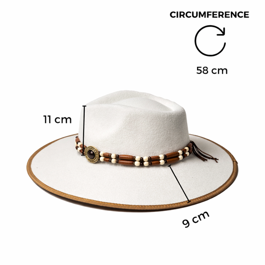 Chokore Classic White Fedora Hat with Flat Brim