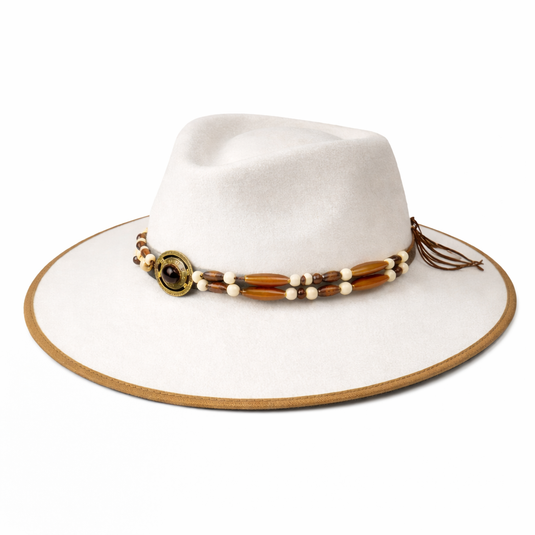 Chokore Classic White Fedora Hat with Flat Brim