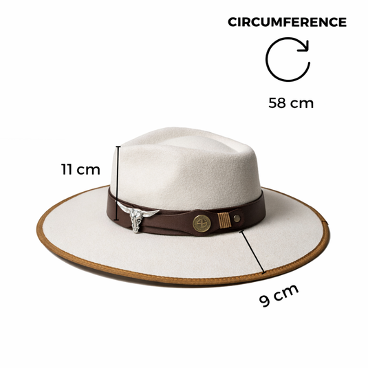 Chokore White Fedora Hat with Flat Brim
