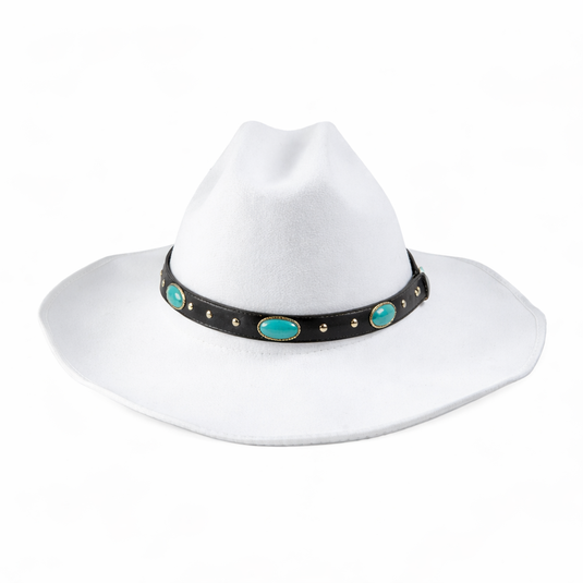 Chokore Cowboy Hat with Rhinestone Belt (White)