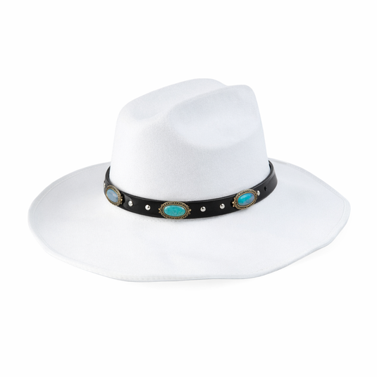 Chokore Cowboy Hat with Rhinestone Belt (White)