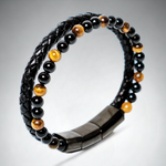 Chokore Chokore Metal Leather Bracelet Chokore Hematite Beads Bracelet