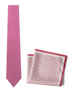 Chokore  Chokore Jaali Good (Pink) - Pocket Square &  Flamingo Pink Silk Tie - Solids line
