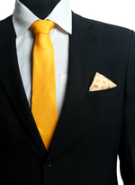 Chokore  Chokore Jaali Good (Orange) - Pocket Square & Yellow color silk tie for men