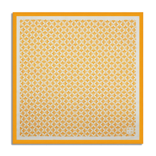 Chokore Chokore Jaali Good (Orange) - Pocket Square & Yellow color silk tie for men