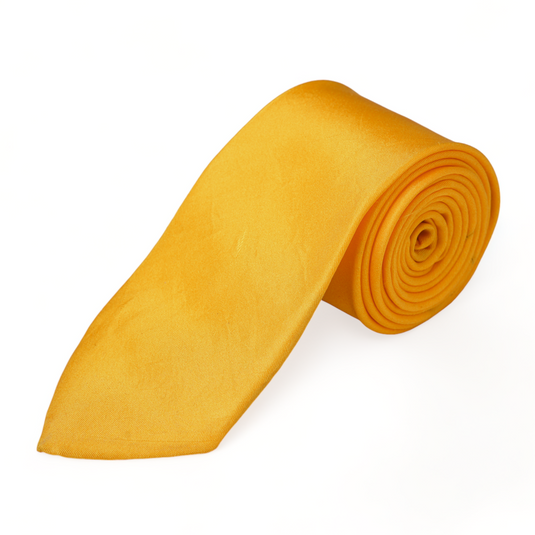 Chokore Chokore Jaali Good (Orange) - Pocket Square & Yellow color silk tie for men