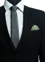 Chokore  Chokore Gulmarg - Pocket Square & Dark Grey color silk tie for men