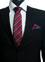 Chokore  Chokore Spot On - Pocket Square & Chokore Repp Tie (Red) Necktie