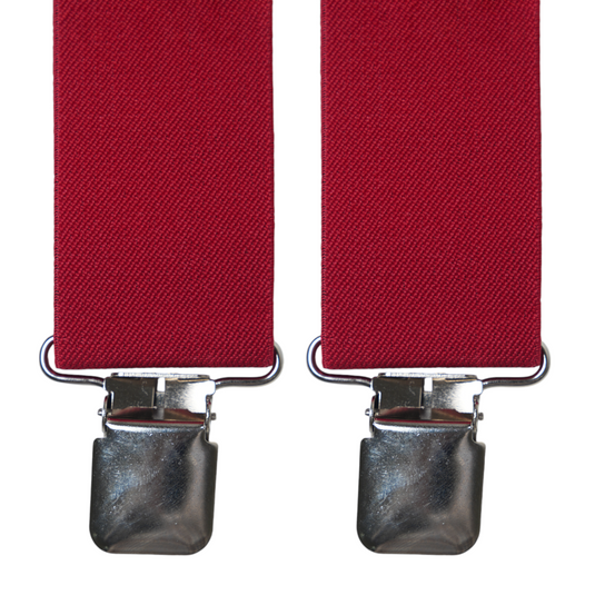 Chokore X-shaped Suspenders, 4 Clips (Red)
