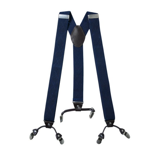Chokore Y-shaped Suspenders, 6 Clips (Navy Blue)