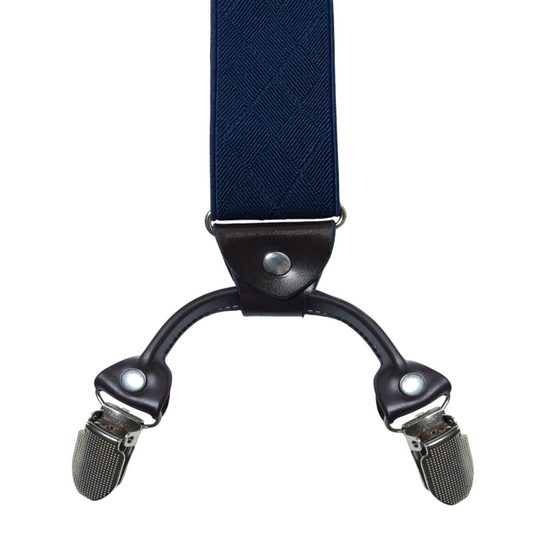 Chokore Y-shaped Suspenders, 6 Clips (Navy Blue)