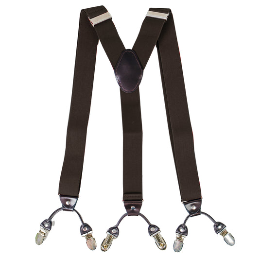 Chokore Y-shaped Suspenders, 6 Clips (Coffee)
