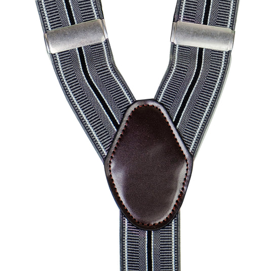 Chokore Stretchy Y-shaped Suspenders with 6-clips (Grey & Black)