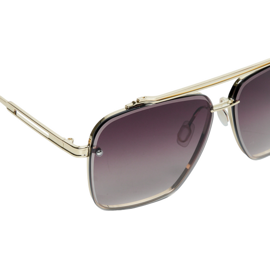 Chokore Double Bridge Alloy Frame Aviator Sunglasses (Dark Brown)