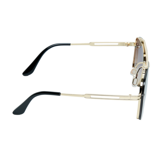 Chokore Double Bridge Alloy Frame Aviator Sunglasses (Dark Brown)