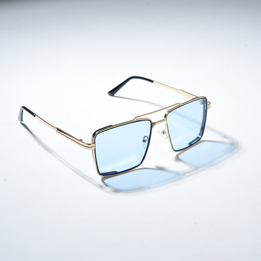 Chokore Double Bridge Aviator Sunglasses (Blue & Black Gold)