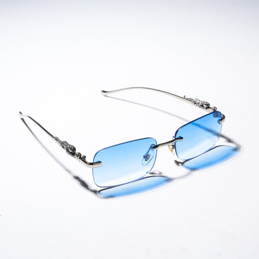 Chokore Rectangular Leopard Sunglasses (Blue)
