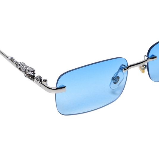 Chokore Rectangular Leopard Sunglasses (Blue)