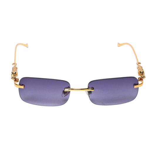 Chokore Rectangular Leopard Sunglasses (Black)