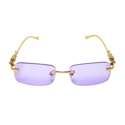 Chokore Rectangular Leopard Sunglasses (Lavender)