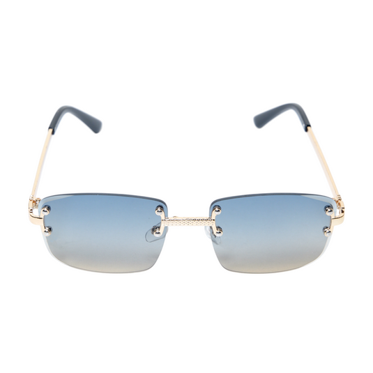 Chokore Eclipse Edge Rimless Sunglasses (Golden & Blue)