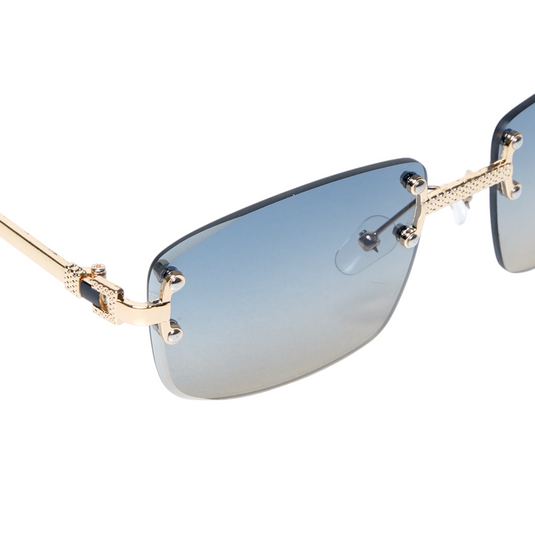 Chokore Eclipse Edge Rimless Sunglasses (Golden & Blue)