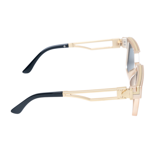 Chokore Fashion Rectangular Full-Rim UV Sunglasses (Golden & Black)