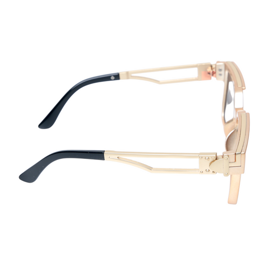 Chokore Fashion Rectangular Full-Rim UV Sunglasses (Golden & Brown)