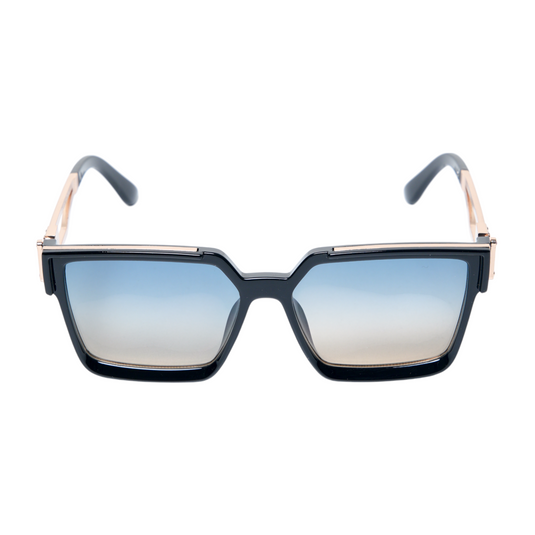 Chokore Fashion Rectangular Full-Rim UV Sunglasses (Black)