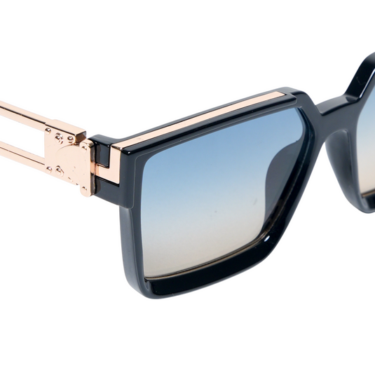 Chokore Fashion Rectangular Full-Rim UV Sunglasses (Black)