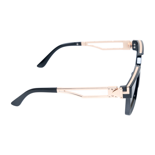 Chokore Fashion Rectangular Full-Rim UV Sunglasses (Black)