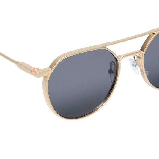 Chokore Aviator Round-Frame Metal Sunglasses (Golden & Black)