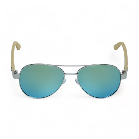 Chokore Bamboo Wood Pilot Sunglasses (Blue)