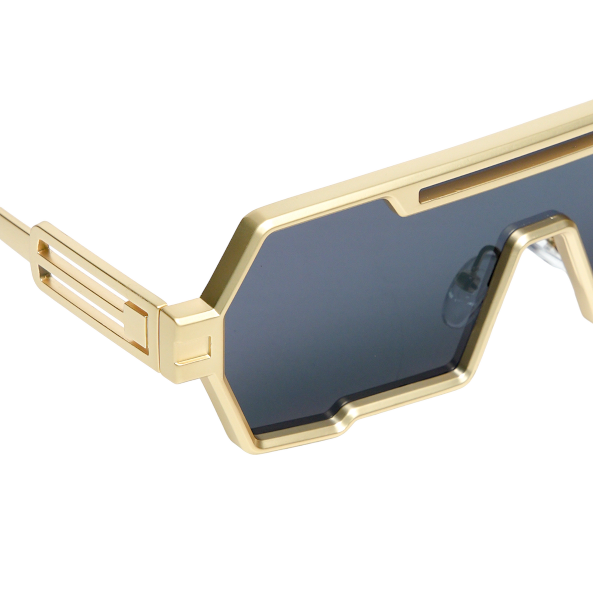 Chokore Trendy Steampunk Metal Sunglasses (Gold & Gray)