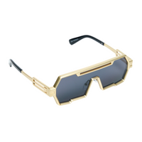 Chokore Chokore Trendy Steampunk Metal Sunglasses (Gold & Gray)