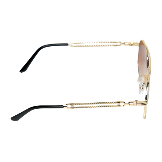 Chokore Double Bridge Aviator Sunglasses with Stylish Temple (Brown)