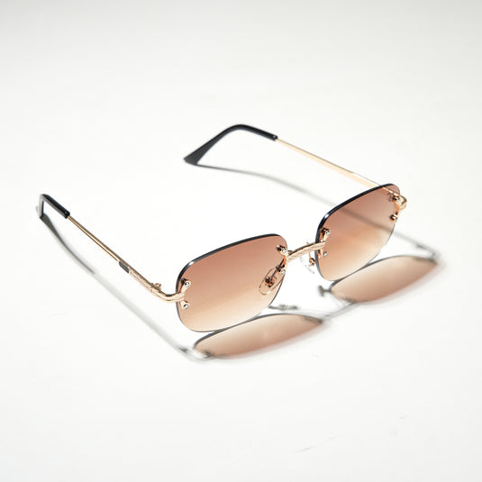 Chokore Vintage Style Rimless Sunglasses (Brown)