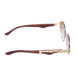 Chokore Chokore Leopard-design Rimless Sunglasses with Wooden Temples (Brown) 