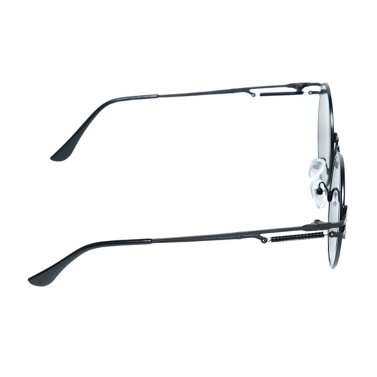 Chokore Vintage Round Metal Sunglasses (Black)